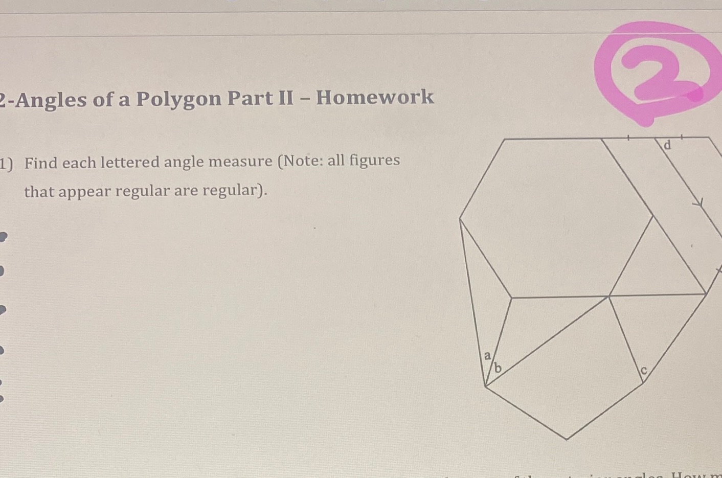 -Angles of a Polygon Part II - Homework d 1 )