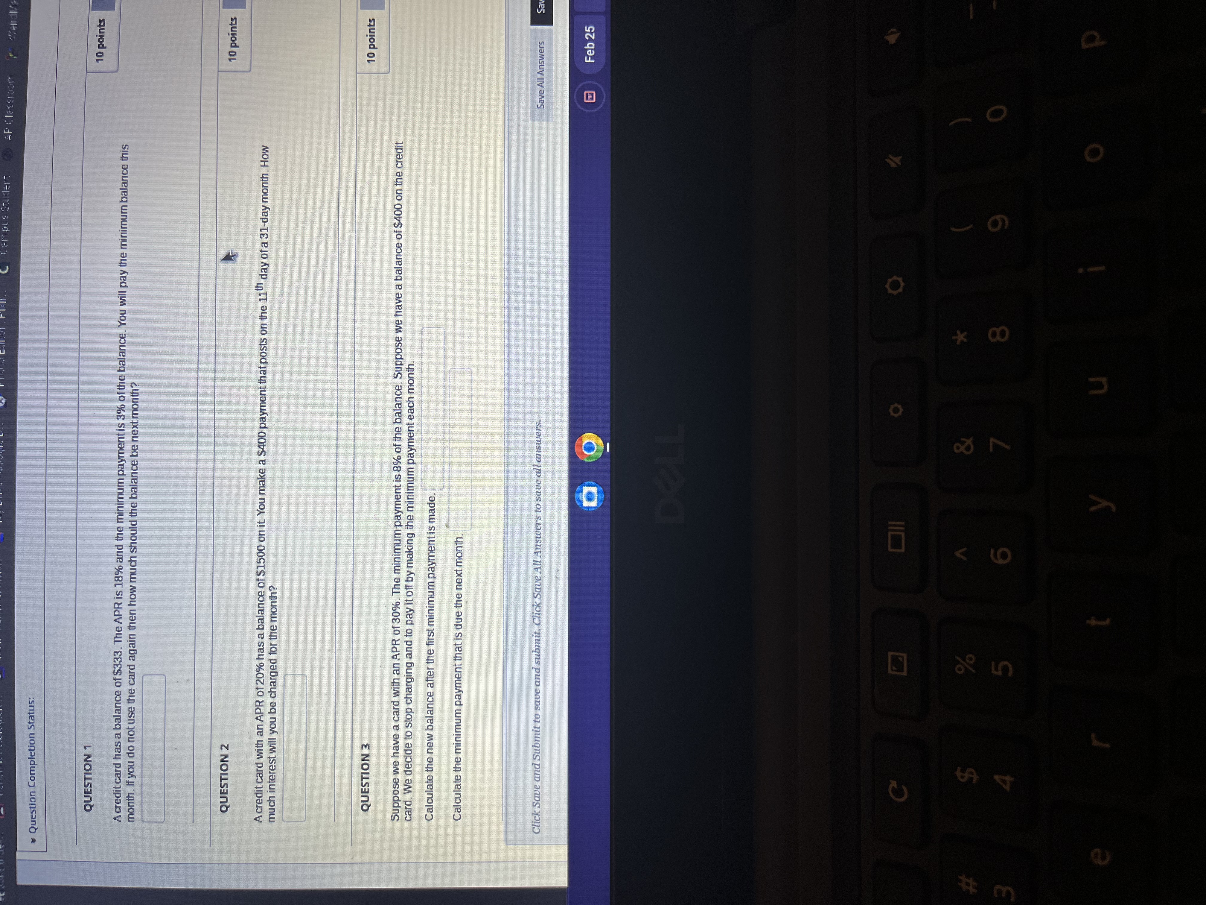 AF Cleseroom Question Completion Status: QUESTION