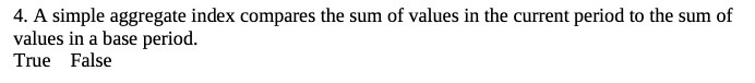 4. A simple aggregate index compares the sum of