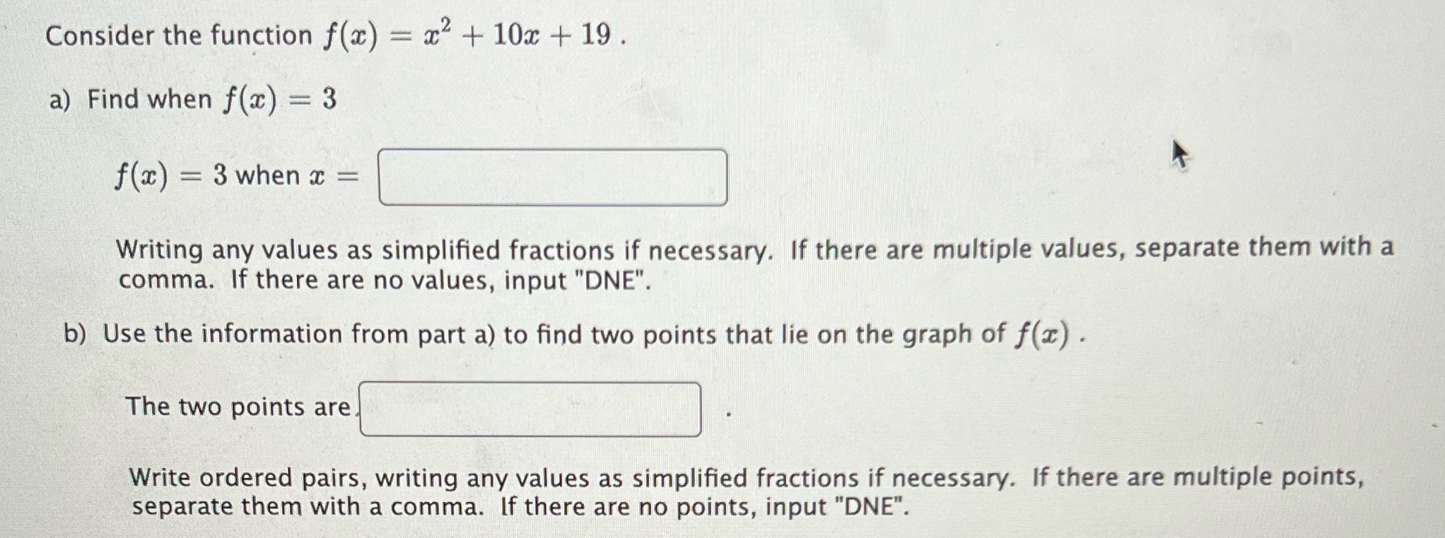 Please help me Consider the function f(x) = x2 +