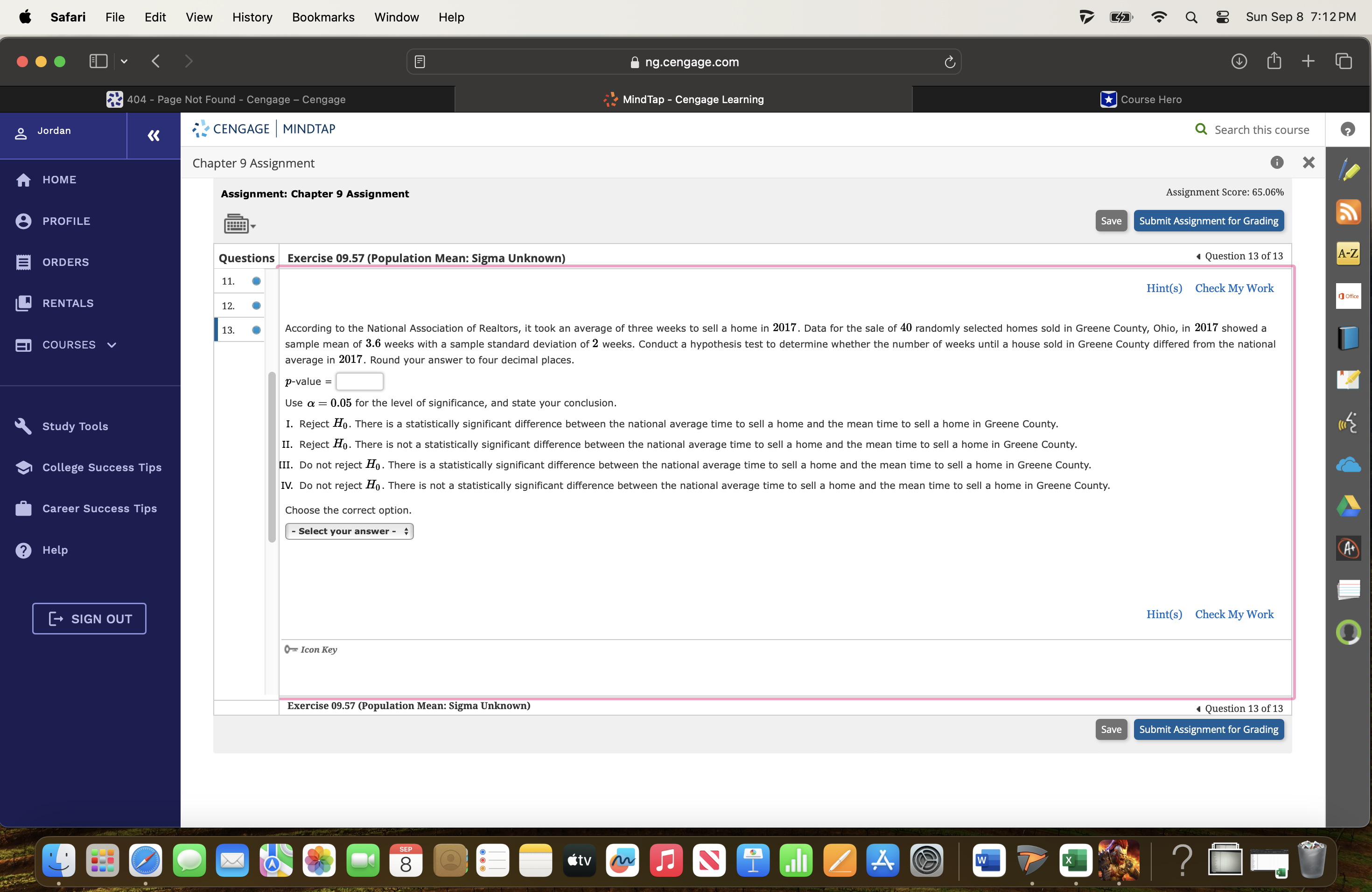 & safari File Edit View History CENGAGE Bookmarks