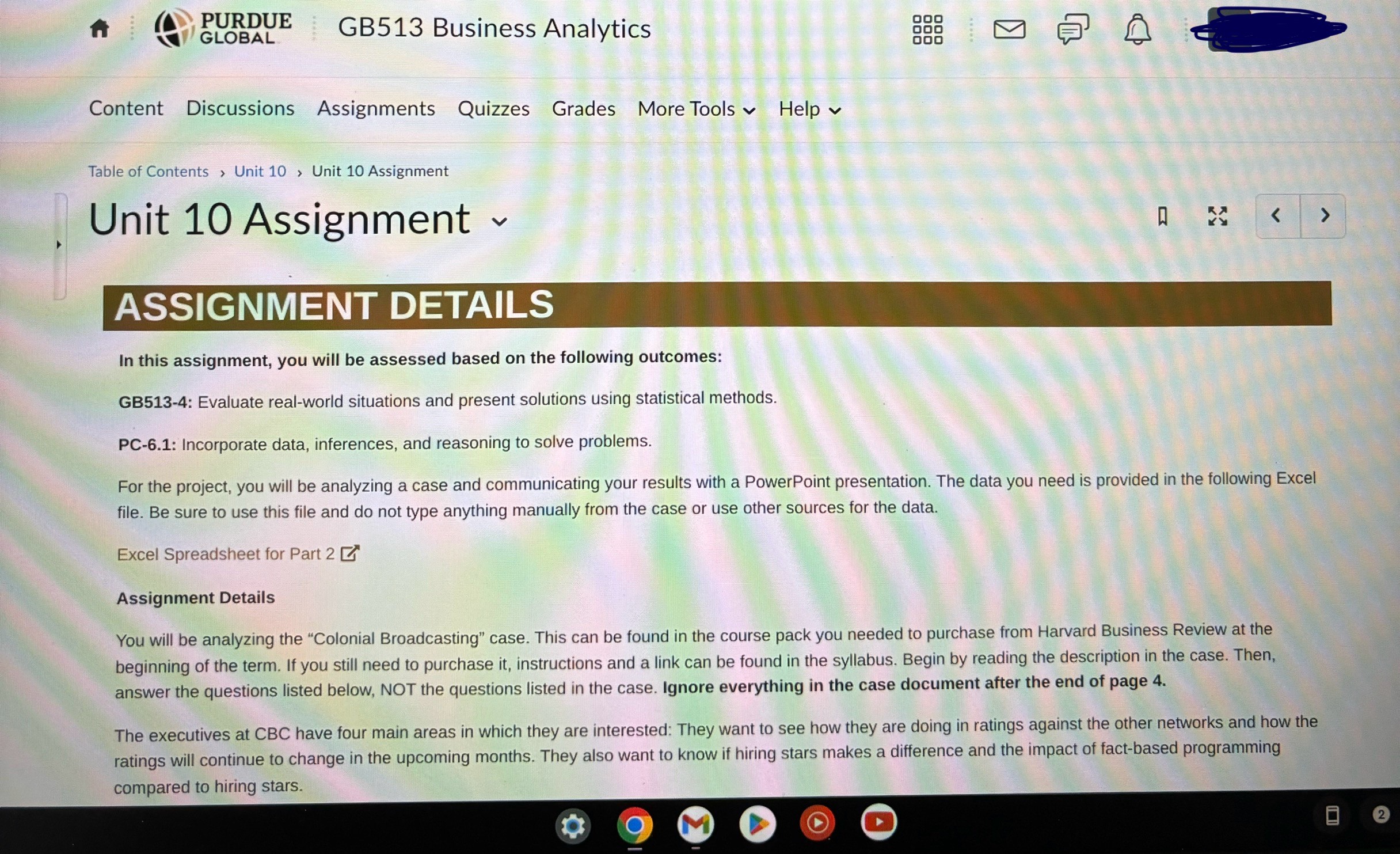 GB513 Business Analytics B$ 2 2 QA b Content