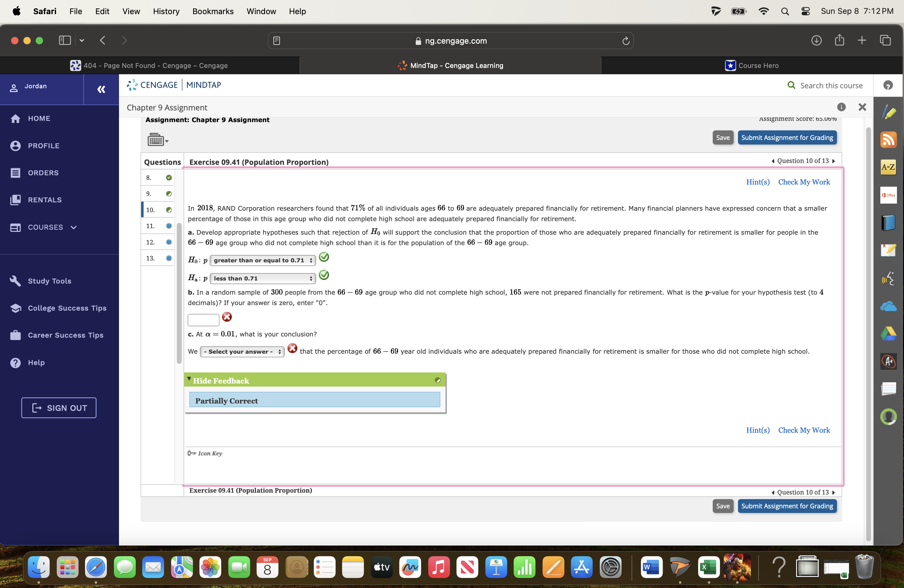 & safari File Edit View History CENGAGE Bookmarks