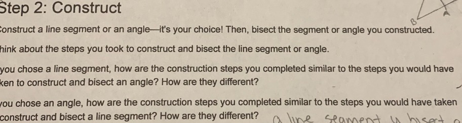 Step 2: Construct B construct a line segment or