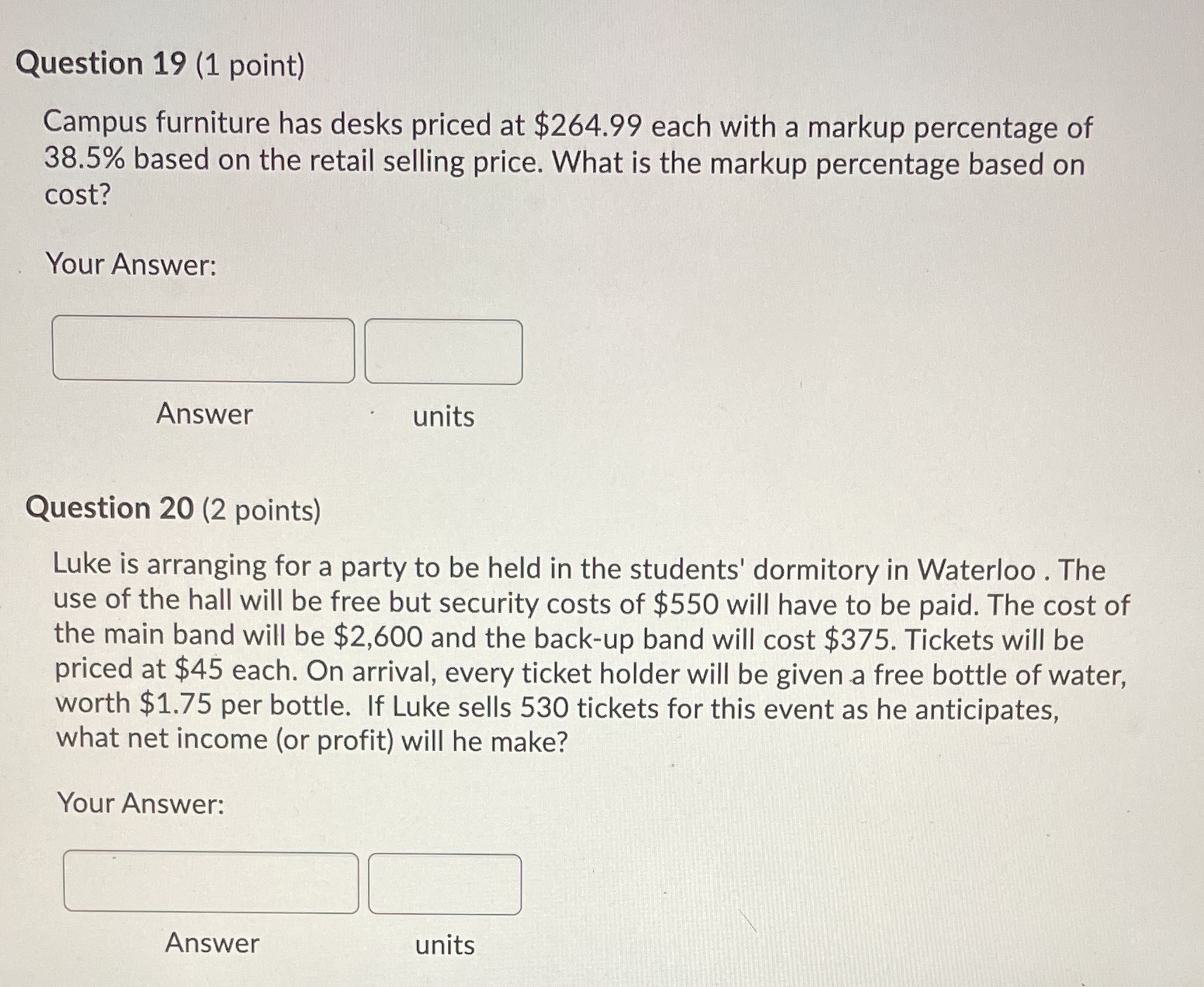 Please answer both questions Question 19 (1