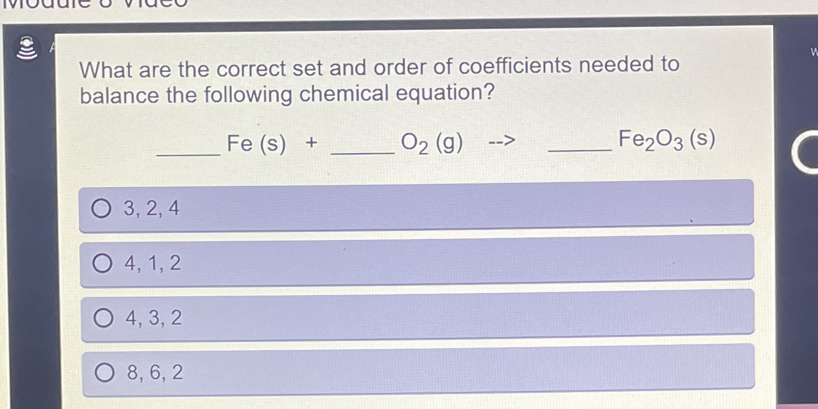 What are the correct set and order of