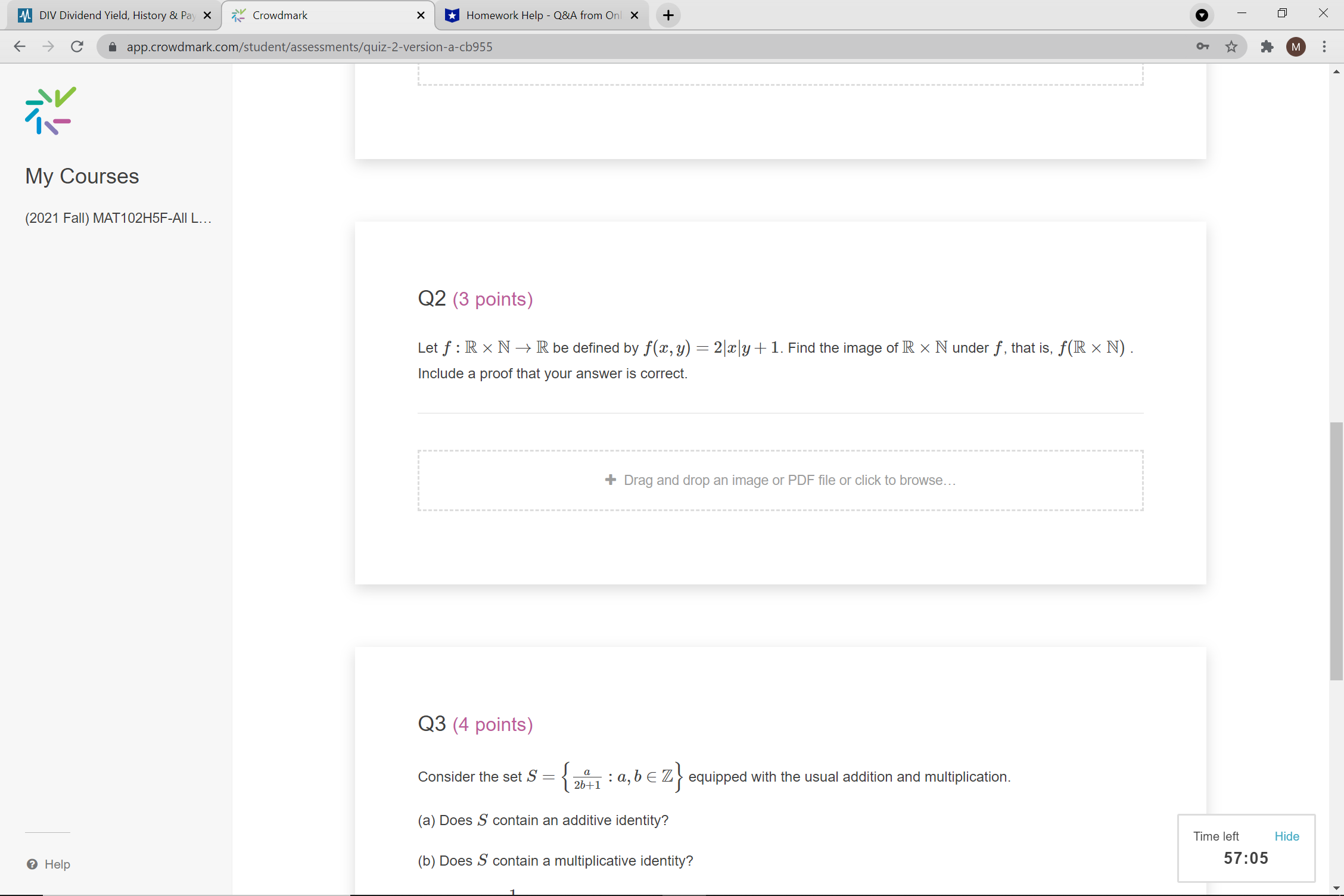 My Courses (2021 Fall) MAT102H5F-AII L... 9 Help