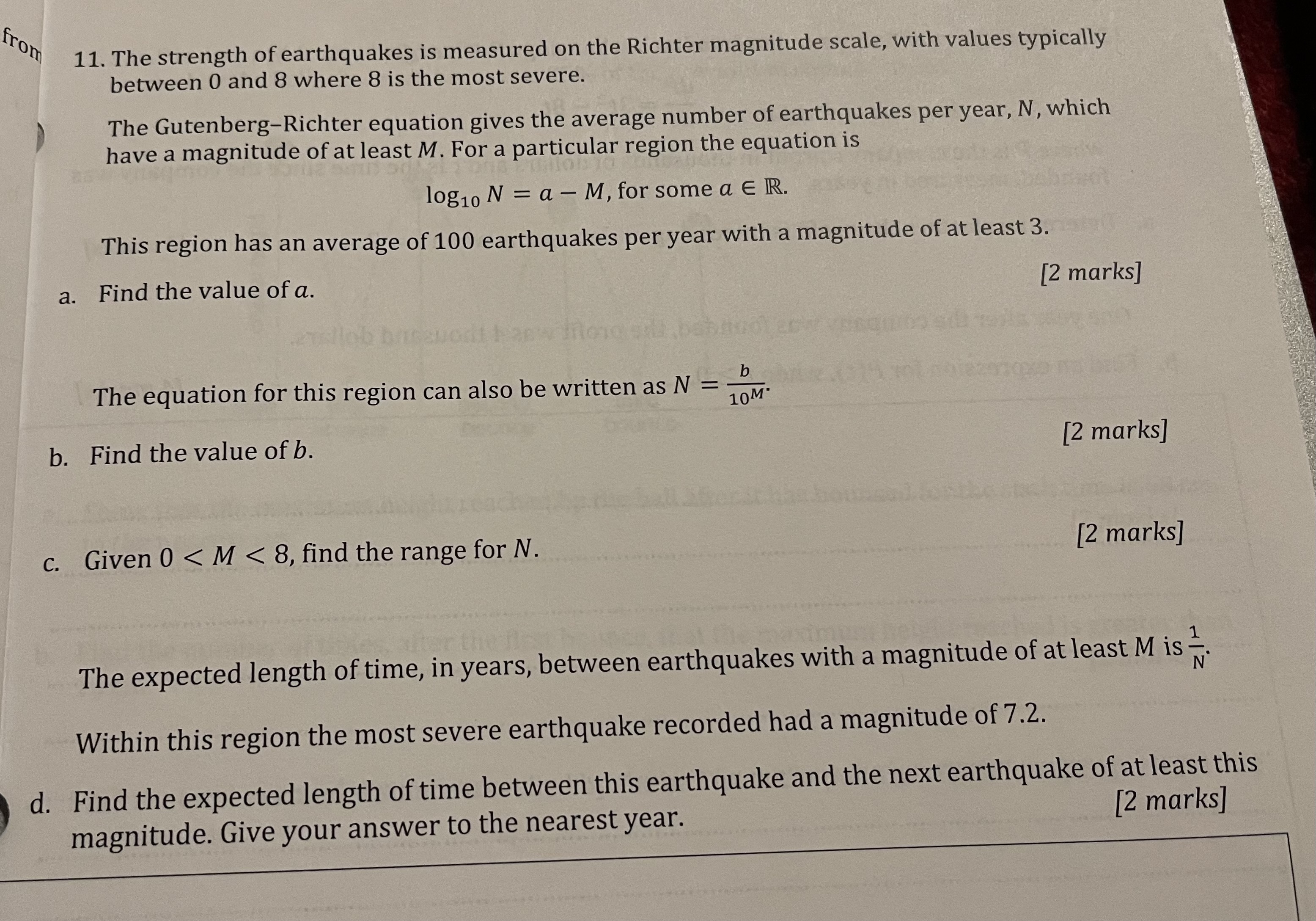 answer the questions and show your steps 1. The