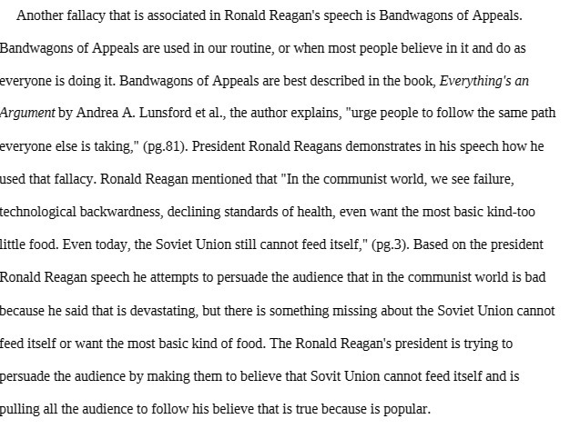 Another fallacy that is associated in Ronald