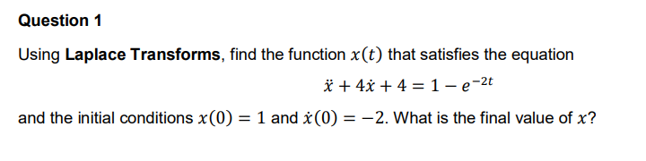 Solve the question below: Question 1 Using