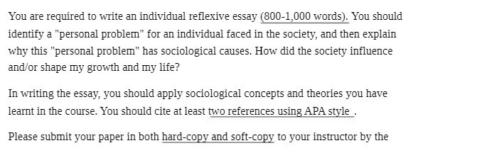 You are required to write an individual reflexive