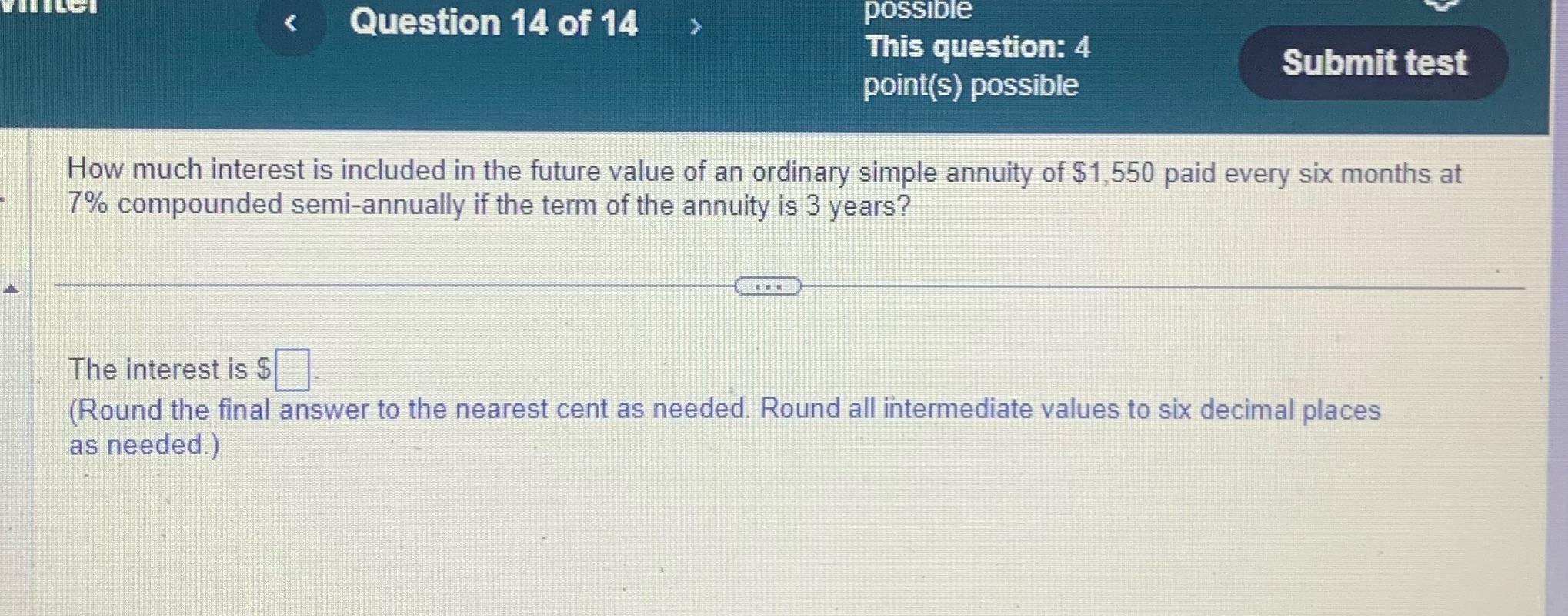 Question 14 of 14 possible This question: 4