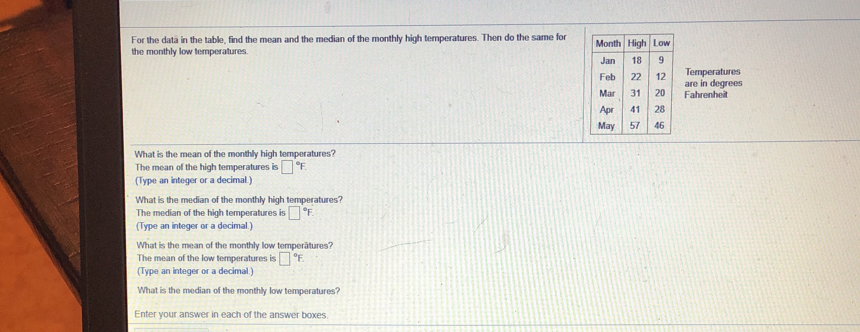 Having trouble with this one. For the data in the