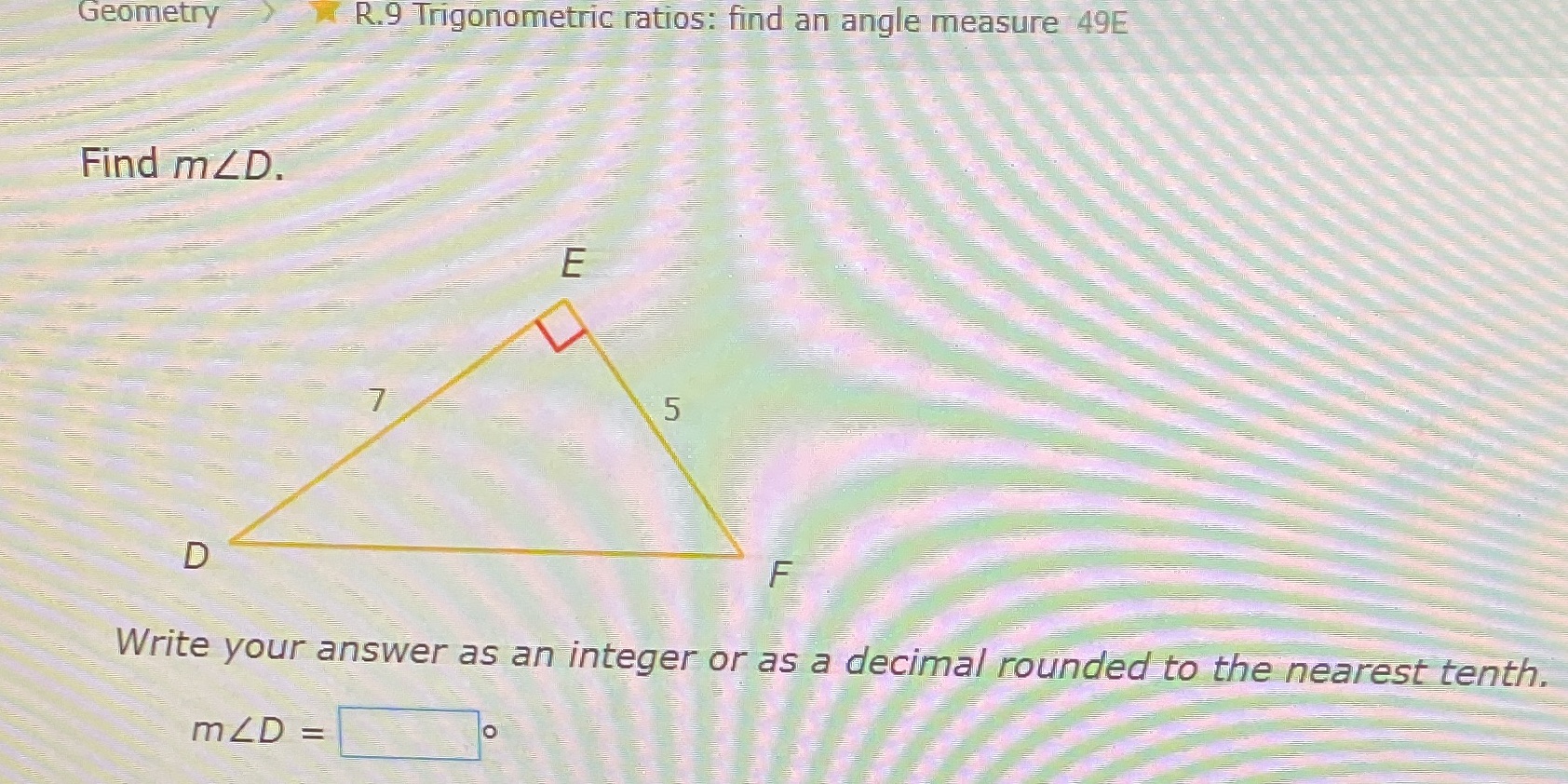 Answer the following question Geometry ER.9