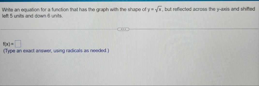 Write an equation for a function that has the