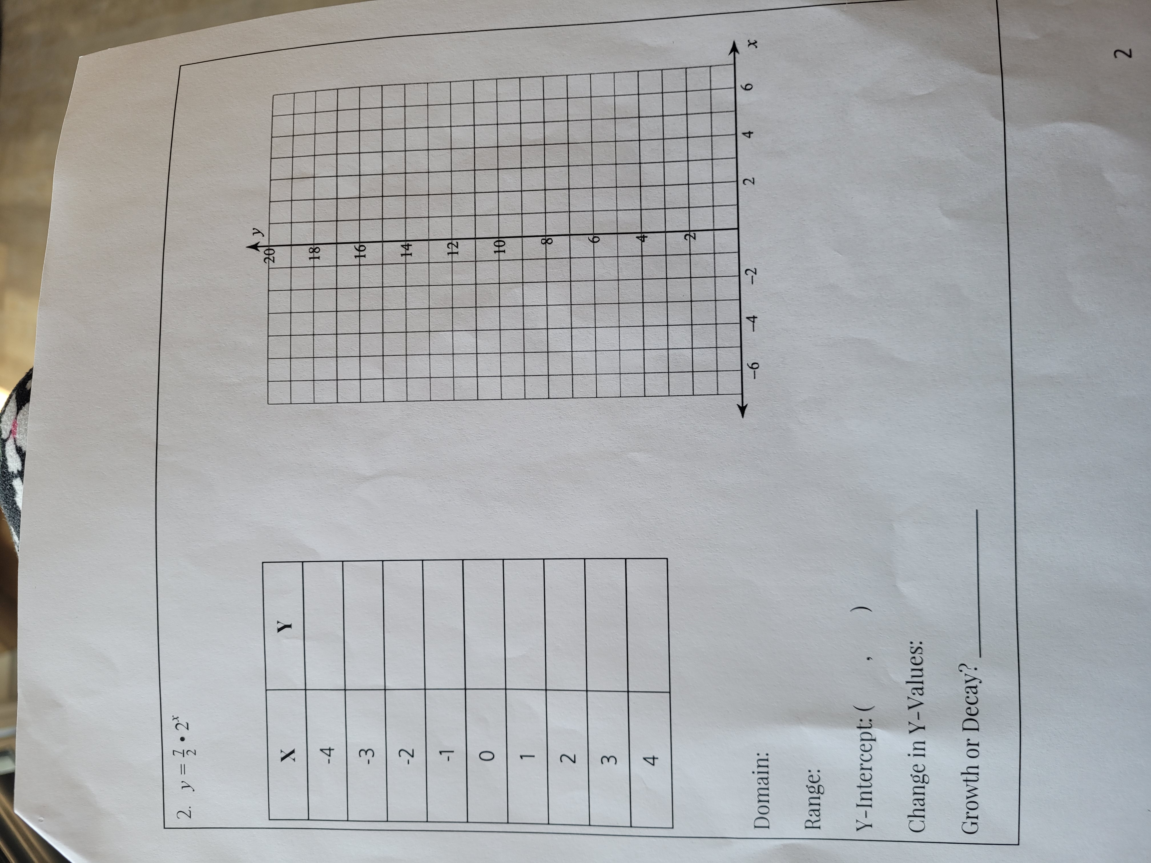 NAME UNIT: EXPONENTIAL FUNCTIONS DATE HOMEWORK