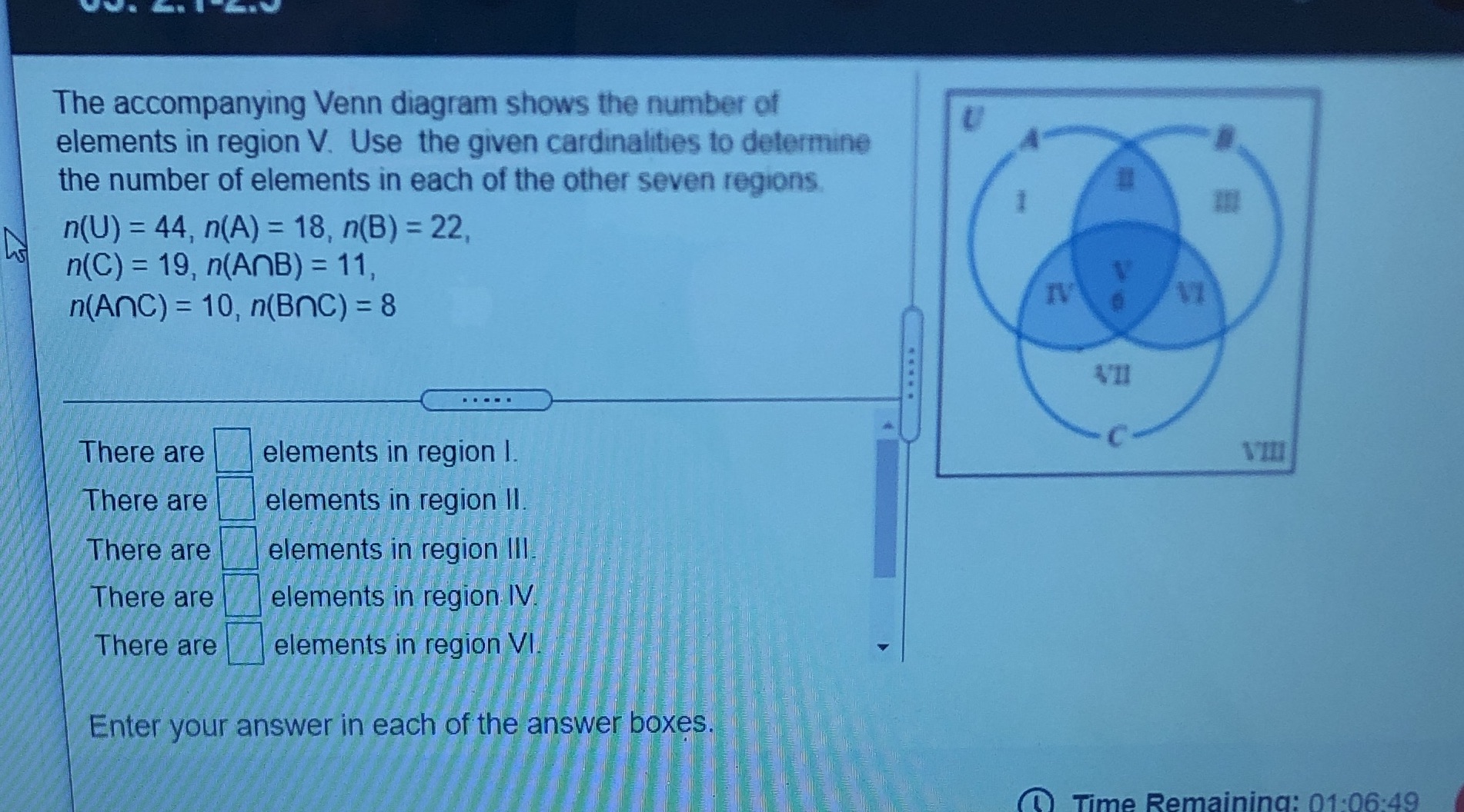The accompanying Venn diagram shows the number of