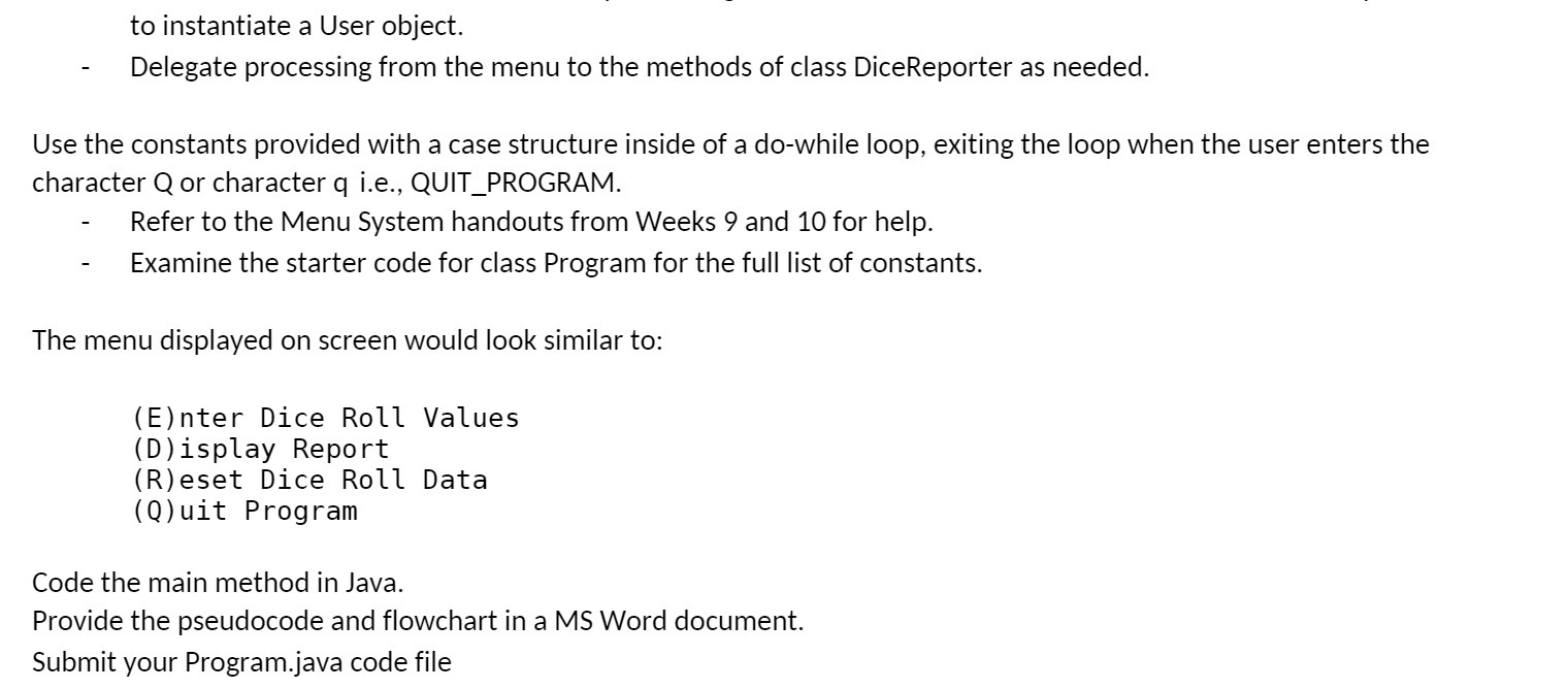 to instantiate a User object. - Delegate