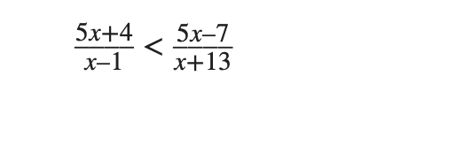 Solve the following inequality algebraically.