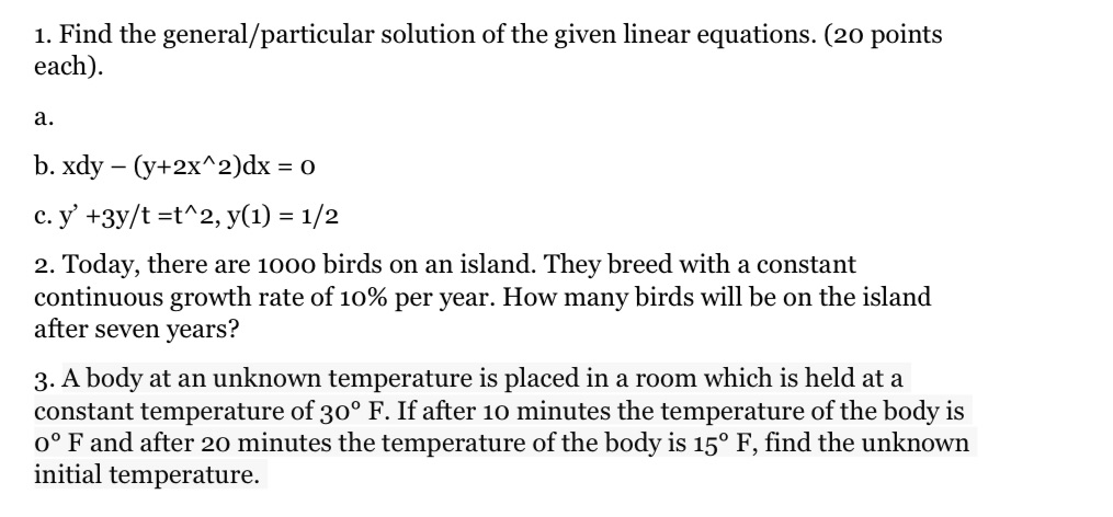 Box the final answer. Complete solutions 1. Find