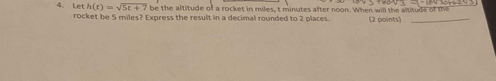 13 TEON 3 - -18V 304624 4. Let h(t) = V5t + 7 be