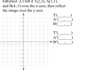 bjReflect ATAB if T(2,3), A( 1, 1). and B(4,-3)
