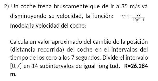 2) Un coche frena bruscamente que de ir a 35 m/s