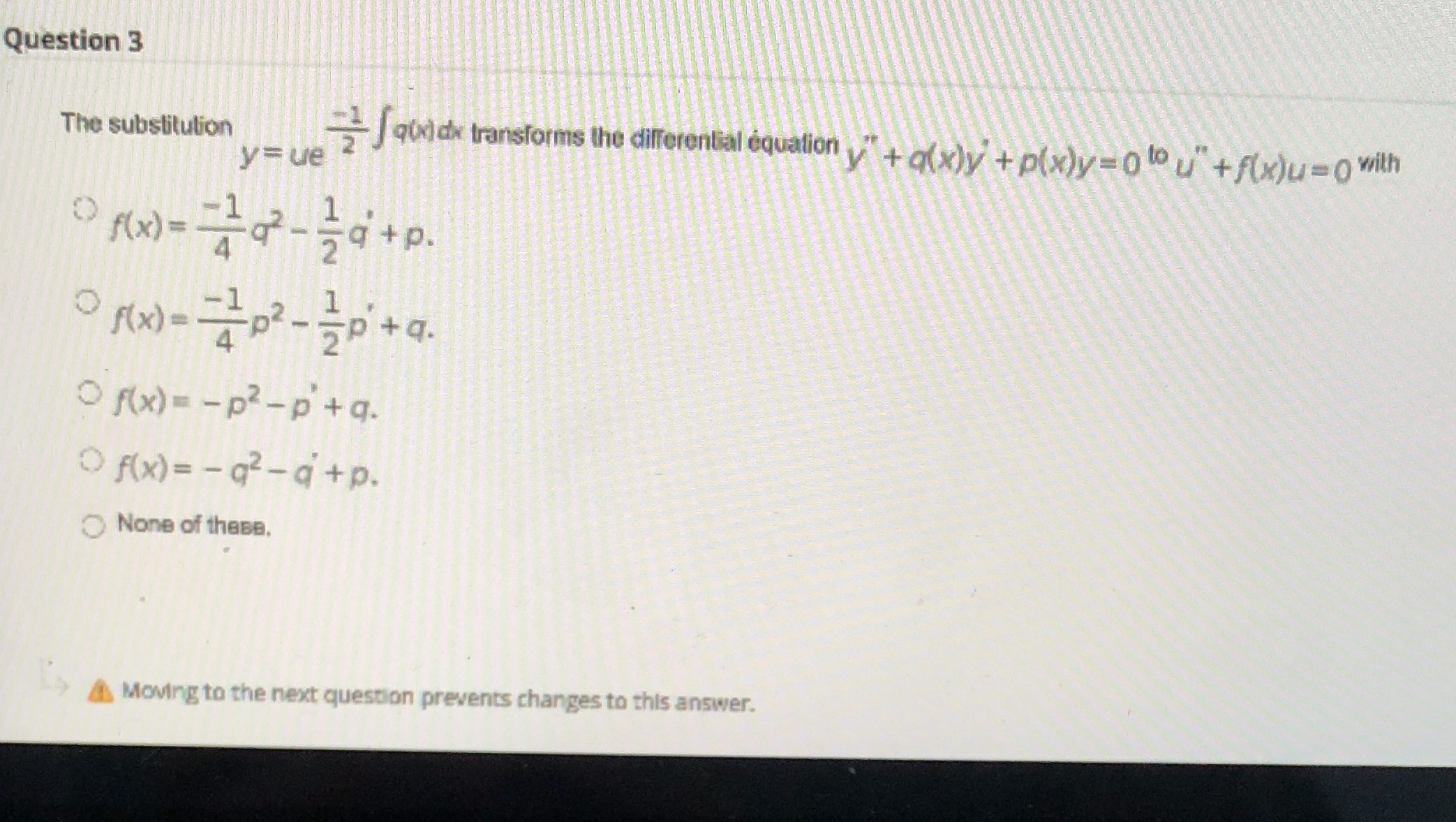 ONLY ANSWER NO NEED EXPLANATION Question 3 The