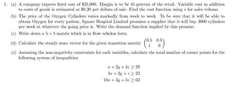 I. [a] A company expects xed cost of $35,300.