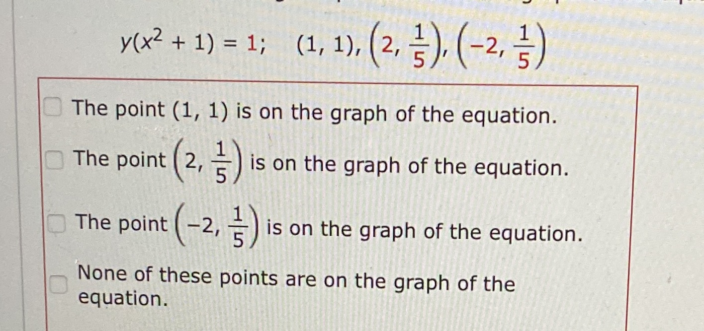 Determine whether the given points on the
