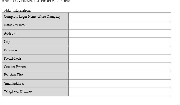 ANNEX C - FINANCIAL PROPOS " JAM idd.r