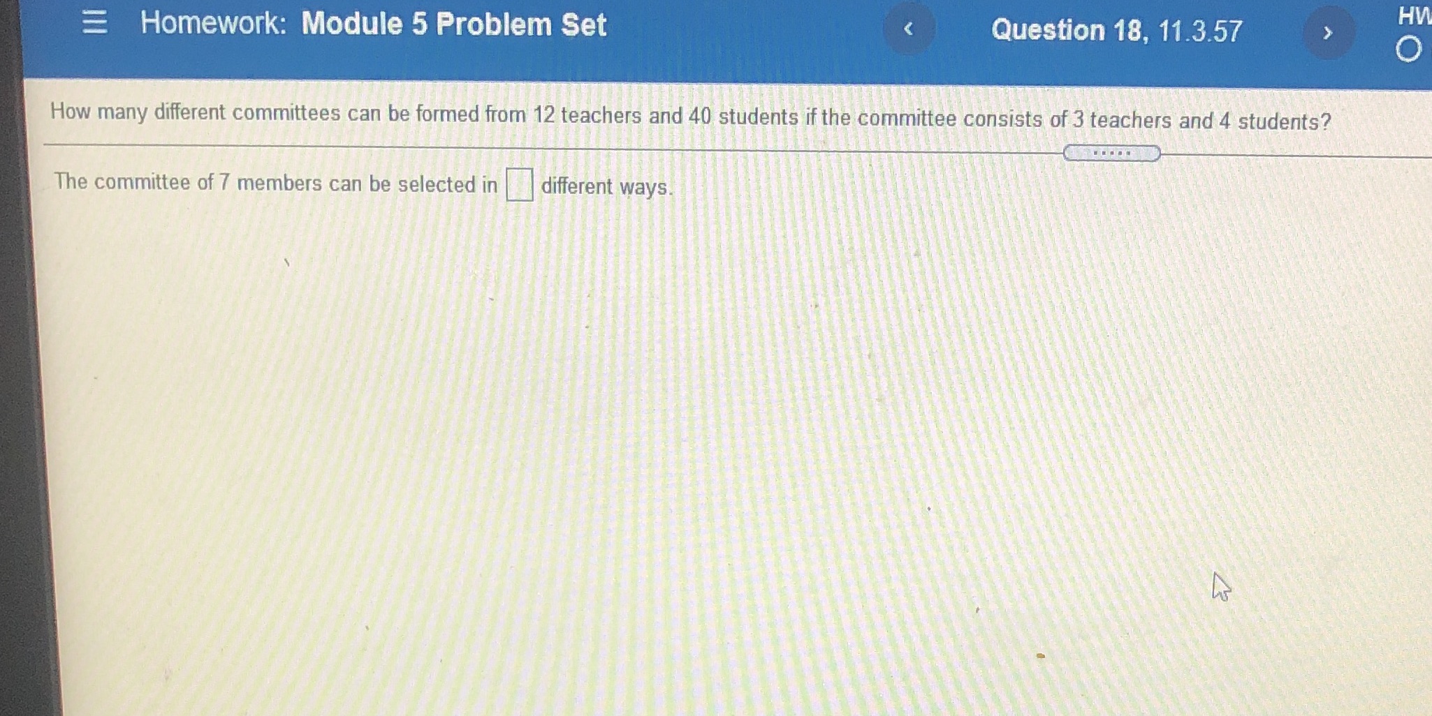 E Homework: Module 5 Problem Set < Question 18,