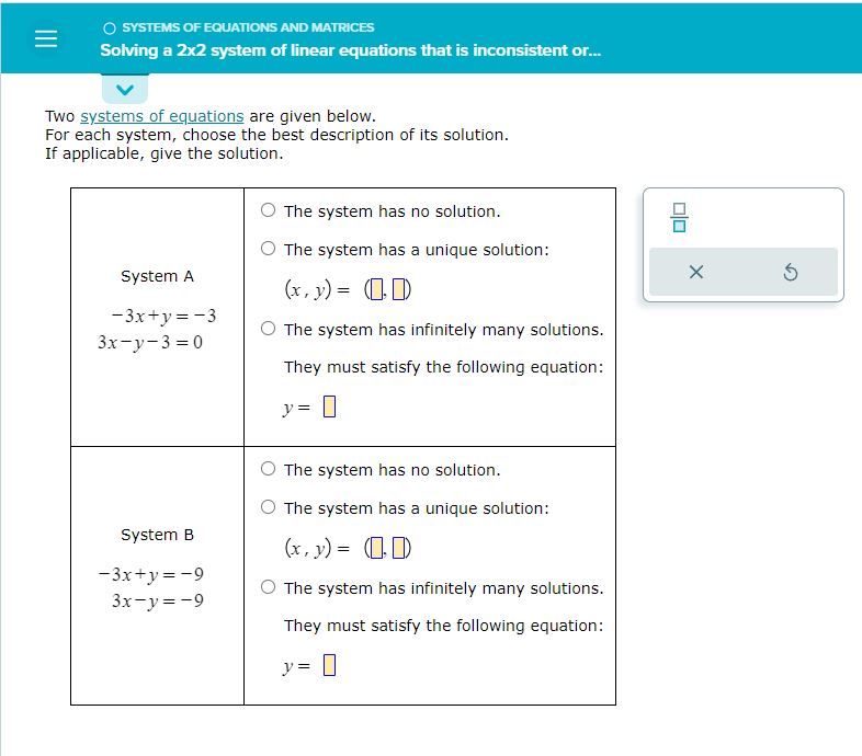 module is systems of equations and matrices,