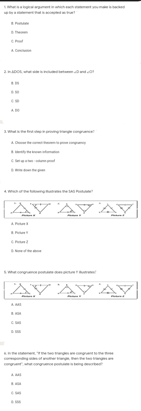 7. What postulate lets you immediately conclude