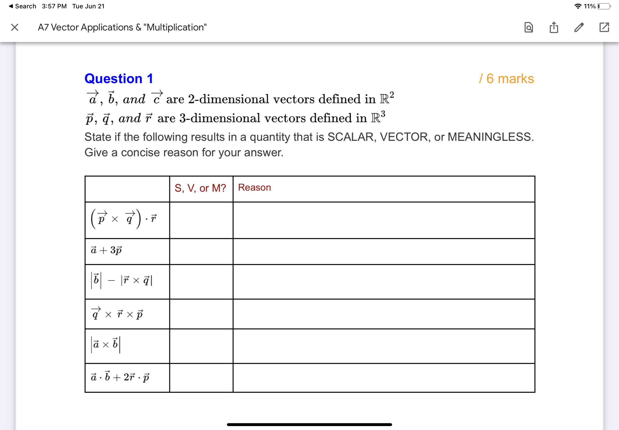 Search 3:57 PM Tue Jun 21 11% X A7 Vector