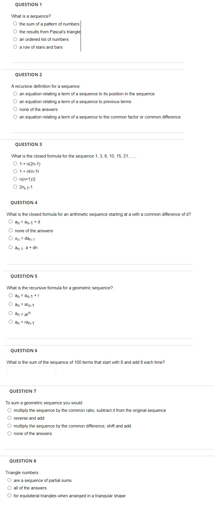 Need only the answer. Please provide all answers