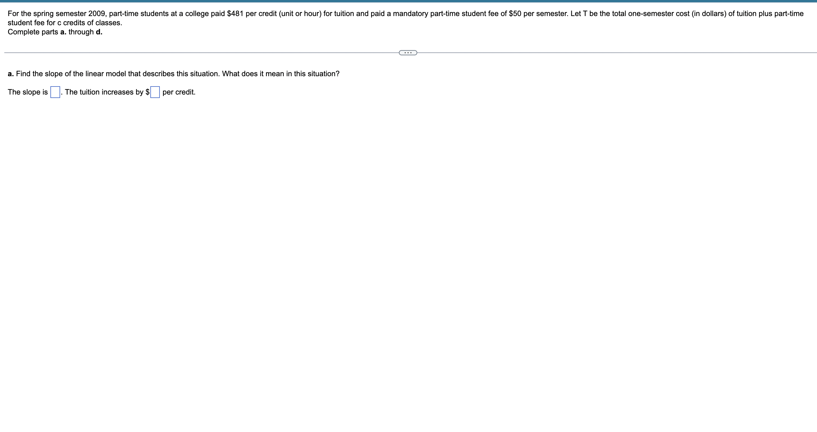 For the spring semester 2009, part-time students