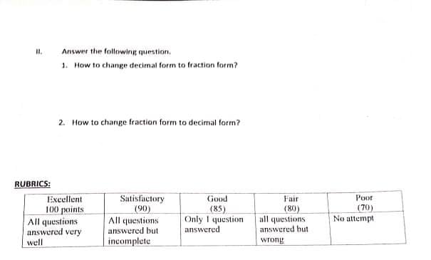 Help me please II. Answer the following question,