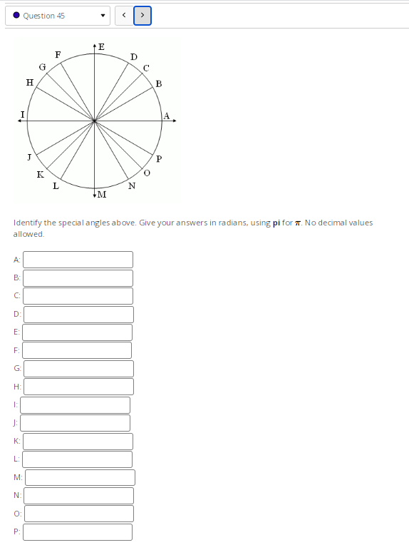 Question 45 T E D C H B T P L N M allowed.