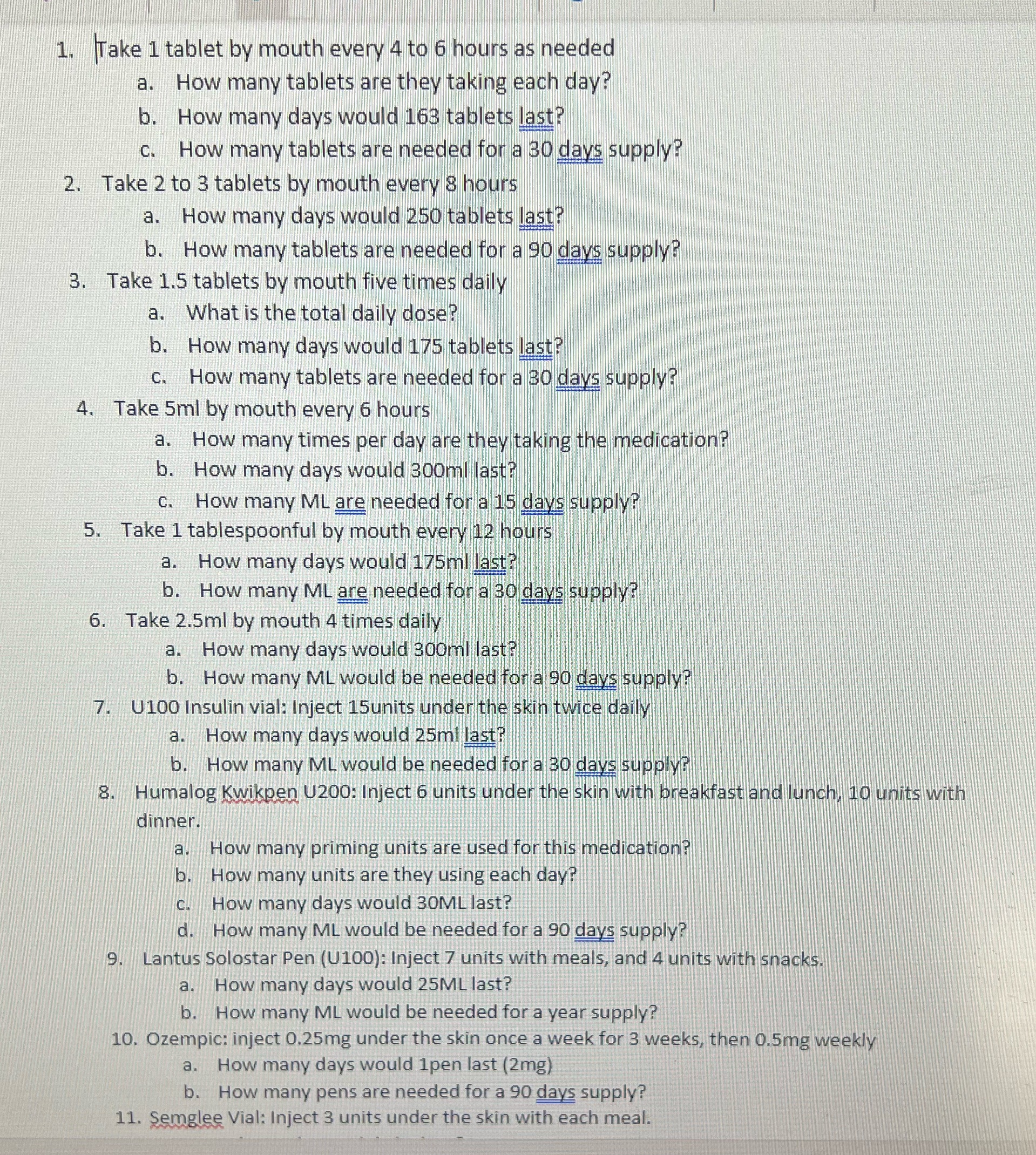 1. Take 1 tablet by mouth every 4 to 6 hours as