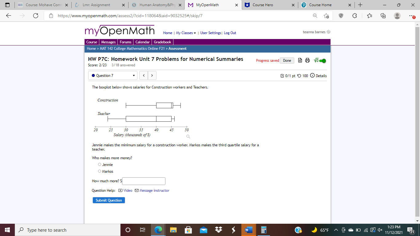 HI Course: Mohave Come X | [ Linn: Assignment < <