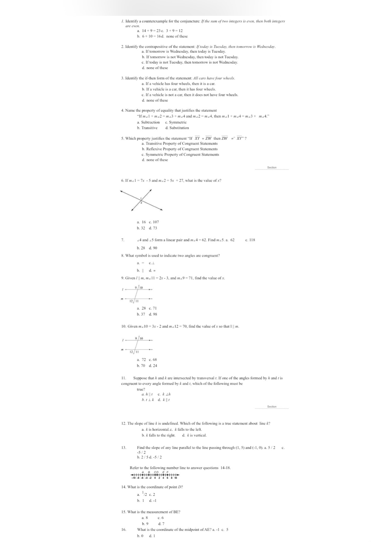 1-16 please and thank you 1. Identify a