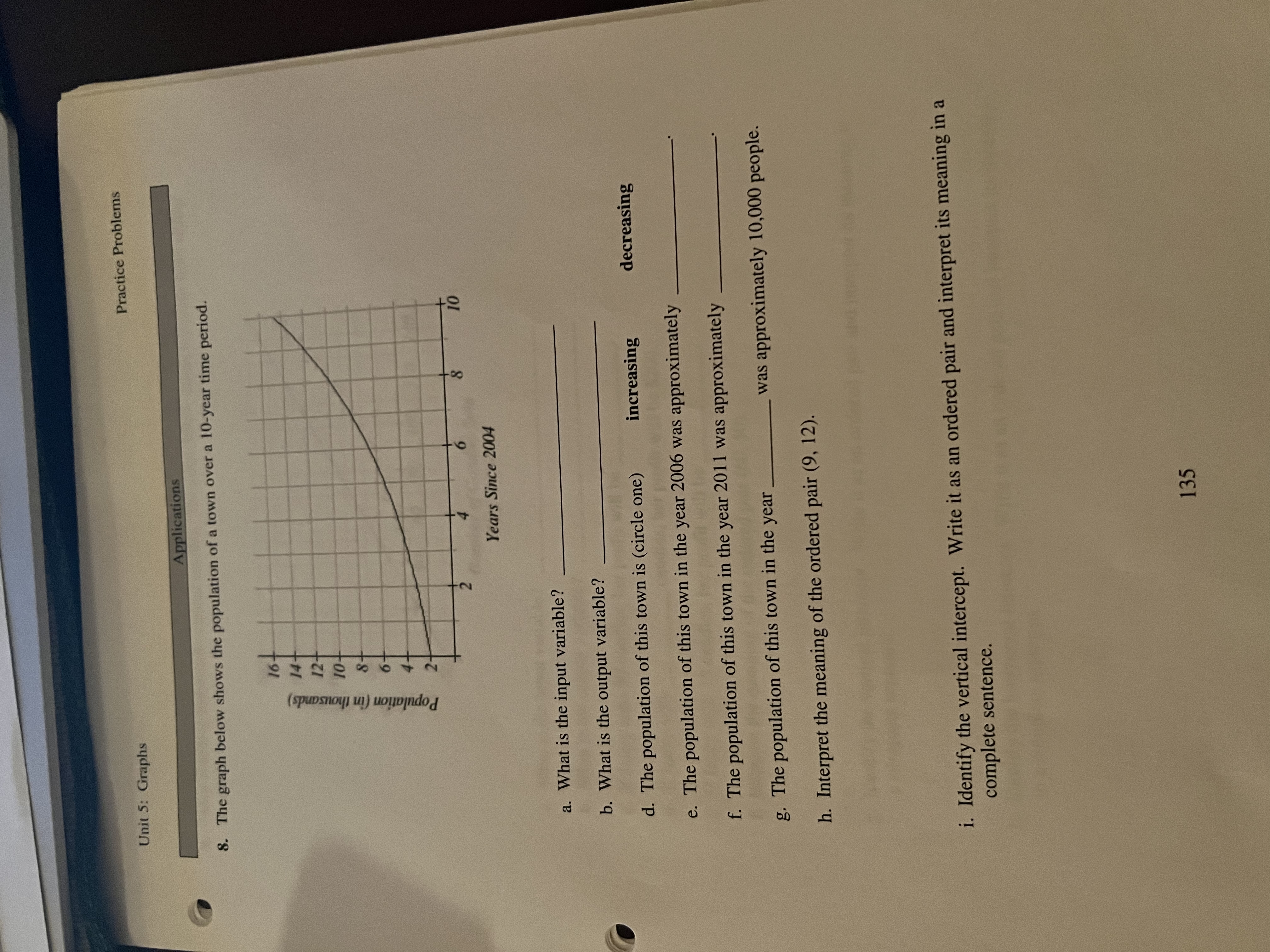Nau Date Unit 5: Review Plot and label the