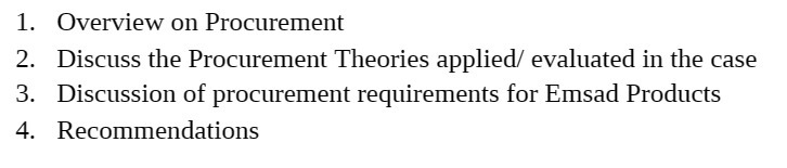 1. Overview on Procurement 2. Discuss the