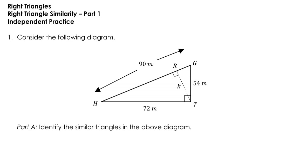 Right Triangles Right Triangle Similarity - Part