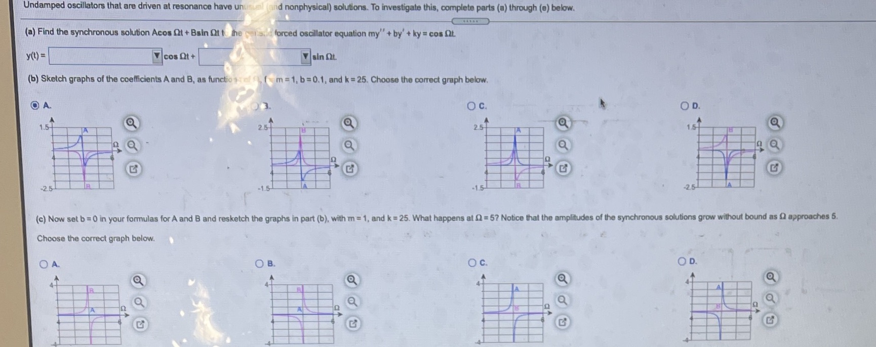 Undamped oscillators that are driven at resonance