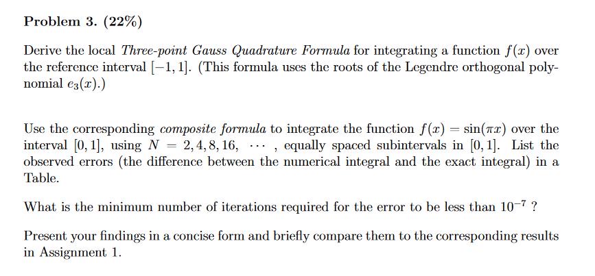 Problem 3. (22%) Derive the local Threepoint