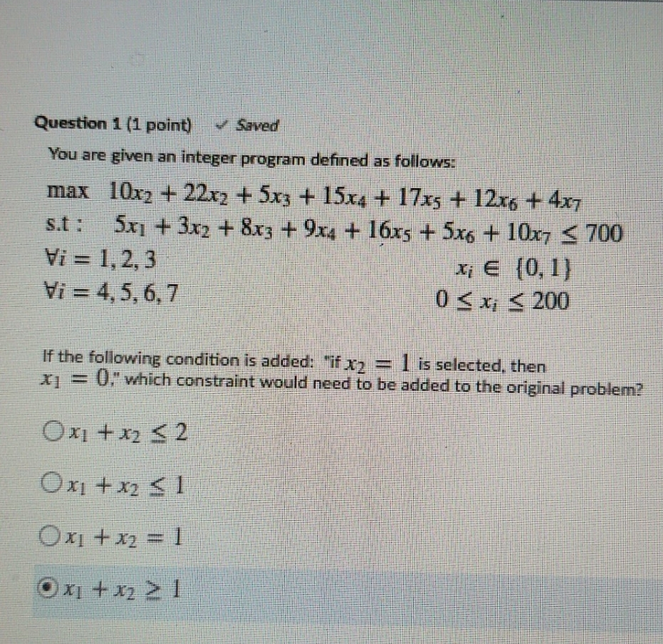 answer asap Question 1 (1 point) > Saved You are