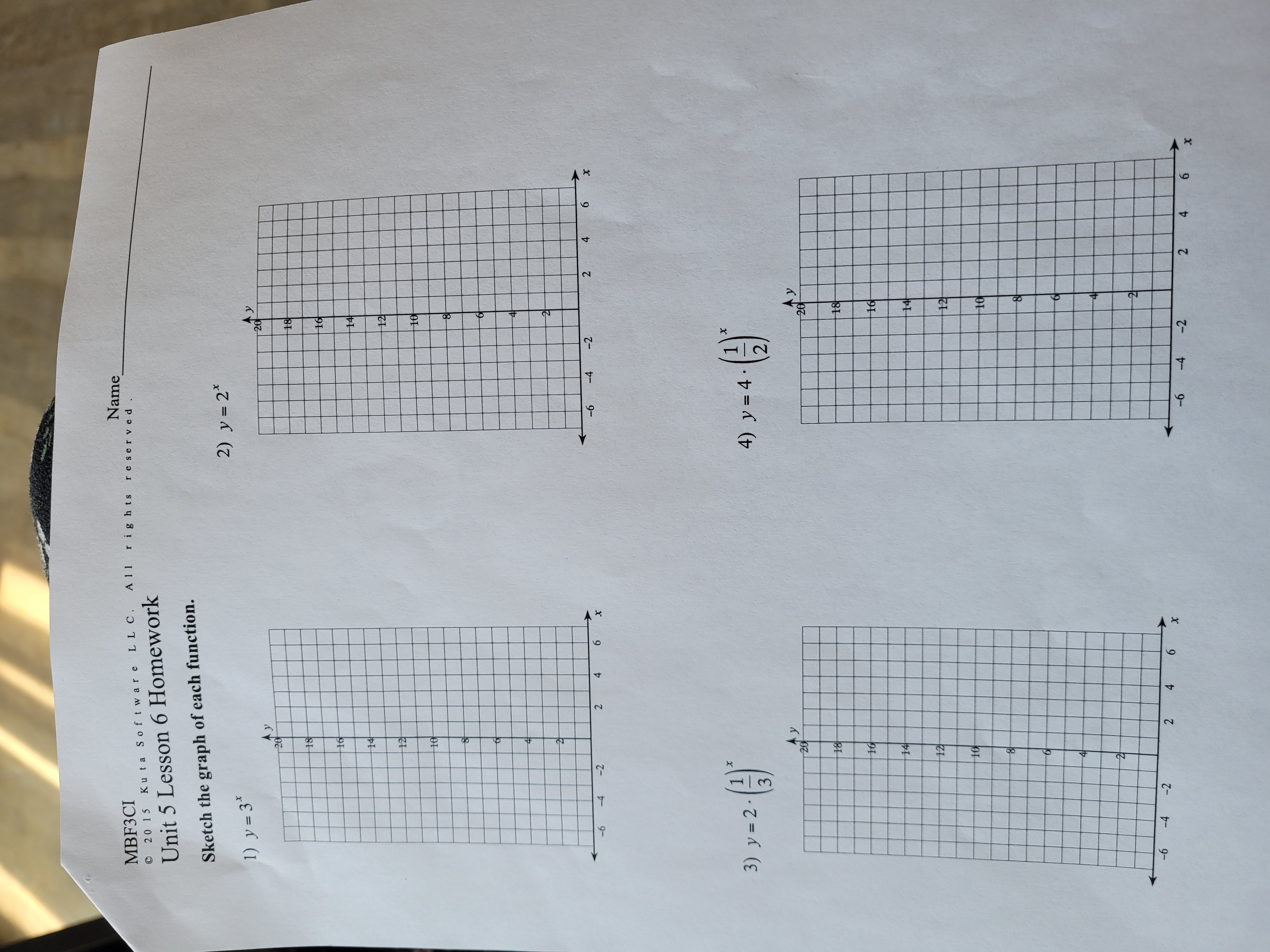 Name MBF3CI 20 15 Kuta Software LLC. All rights