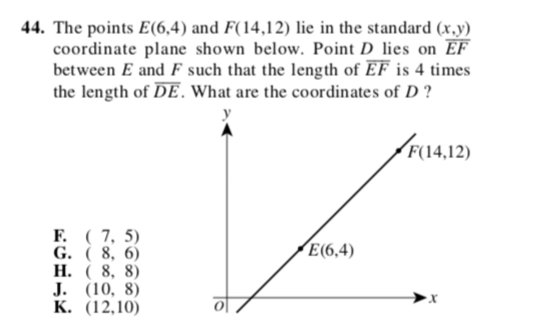 44. The points 516.4) and F( l4.12) lie in the